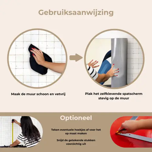 Illustratie - Blauw - Vogel keuken achterwand spatscherm klein -gebruiksaanwijzing_NL