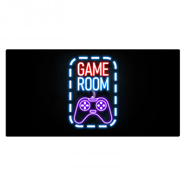 neon-quotes-game-room-controller-zwart Muismat XXL klein -3d_leeg