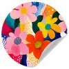 Bloemen - Kleurrijk - Stippen Wandcirkel behangsticker klein -3d