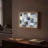 Patroon - Blauw - Vierkanten Light Box met batterij (Wandlamp) middel -sfeer1