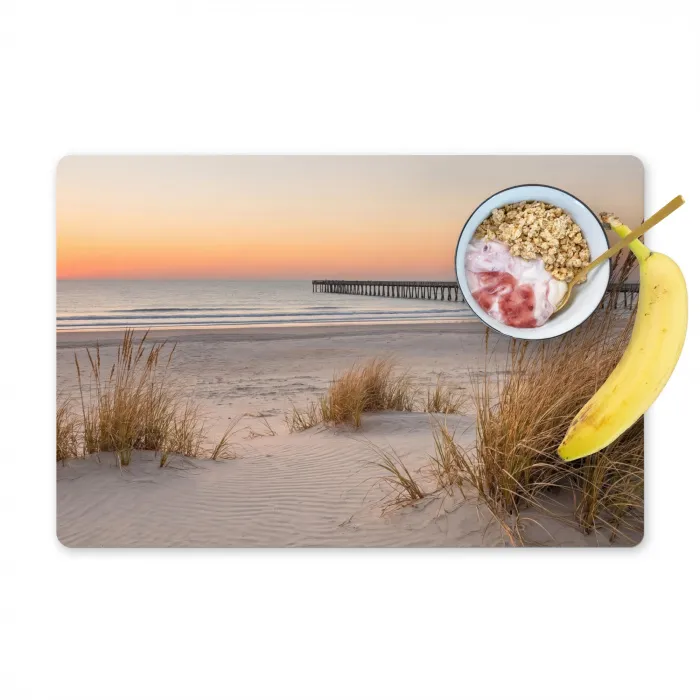 Pier - Zonsondergang - Strand Placemat vinyl groot -zzzproduct_Kitchenyeah-website