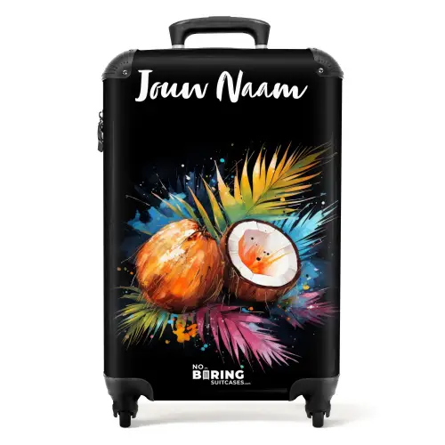Street Art van Kokosnoten en Kleurrijke Bladeren NBS - Handbagage koffer - Kinderen Unisex middel -productfoto_recht