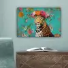Luipaard - Bloemen - Kroon canvas 2cm klein -sfeer4