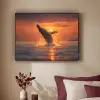 Walvis - Zon - Zee Textielframe zwart klein -sfeer1