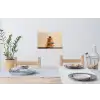 Boeken - Toren - Koffie - Beige Muursticker klein -eettafel