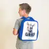 Baby neushoorn Kinderrugzak - Blauw middel -sfeer2