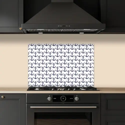 Oceaan - Anker - Blauw - Wit keuken achterwand spatscherm klein 900 -sfeer1