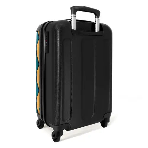 Monstera bladeren in diverse kleuren NBS - Handbagage koffer - Kinderen Unisex middel -achterkant