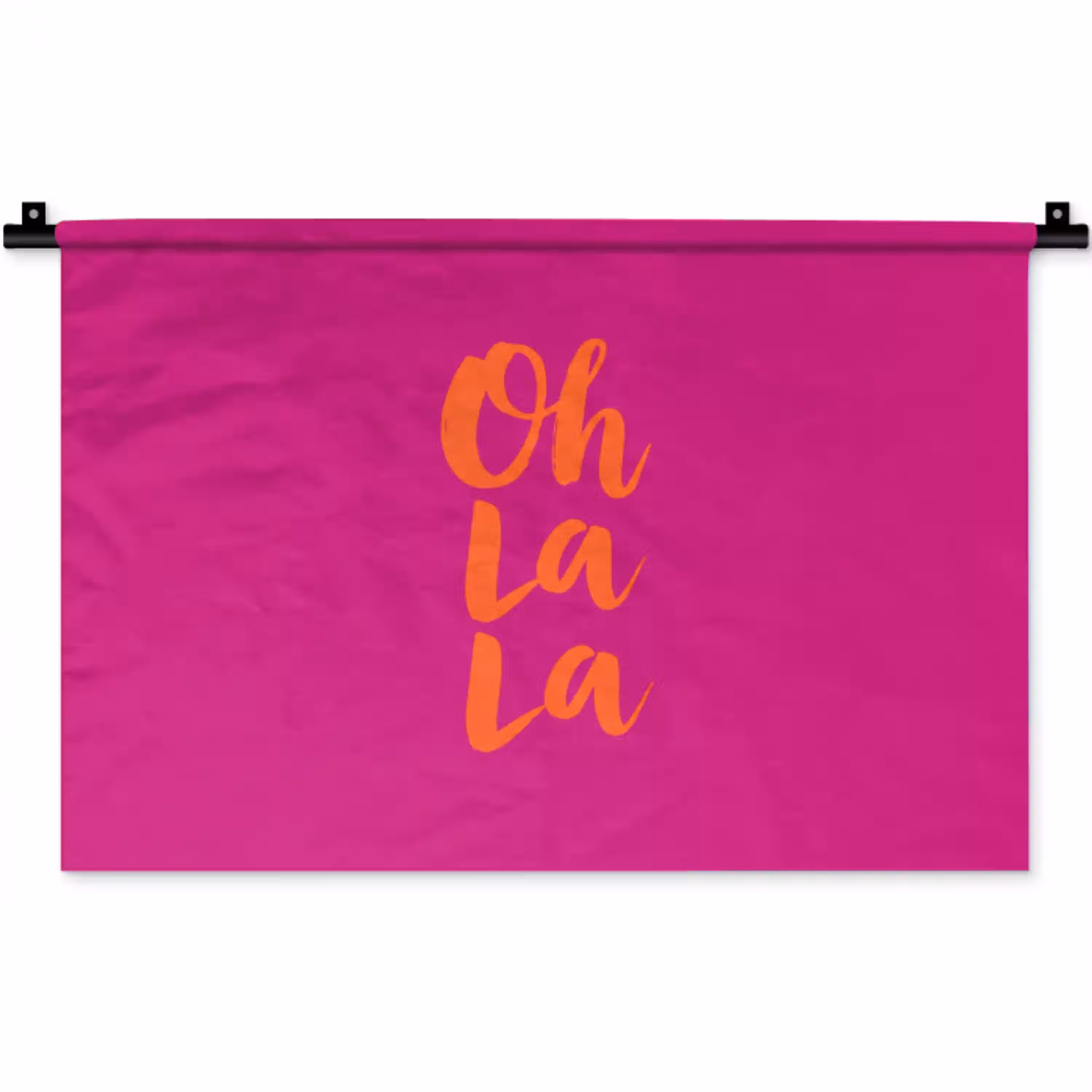 Oh la la - Roze - Oranje - Minimalistisch Wandkleed katoen klein -zz3d