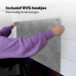 Beton - Grijs - Abstract - Betonlook Inductie beschemer met haakjes klein -ky-ophangen-nl