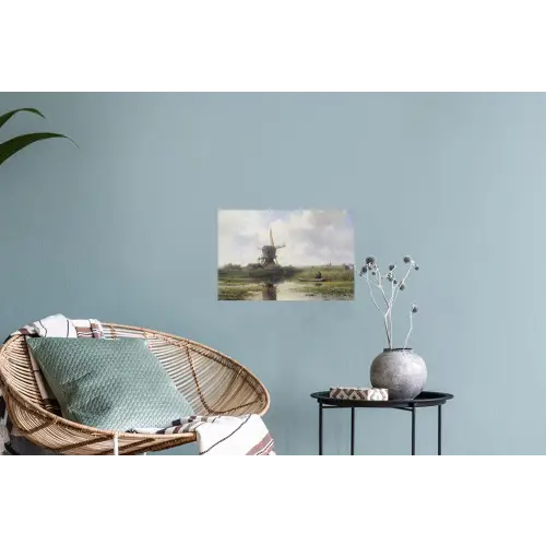 Molen - Willem Roelofs - Oude meesters - Kunst Muursticker klein -plant