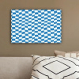 Golvend - Patroon - Blauw canvas 2cm klein 34 -sfeer3