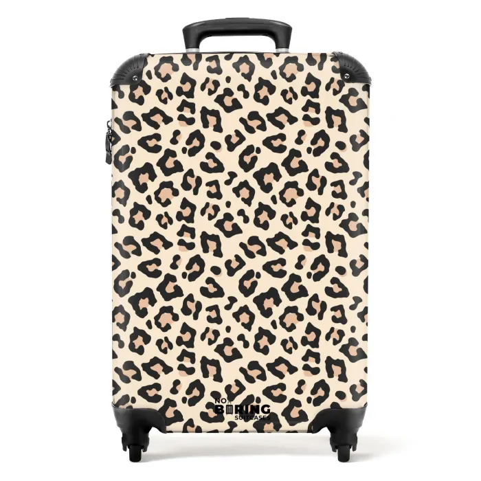 Beige luipaardvlekkenpatroon NBS - Handbagage koffer - Volwassenen Unisex middel -productfoto_recht