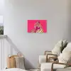 Tijger - Modern - Neon Tuinposter op houten frame 2 cm dik klein -sfeer1