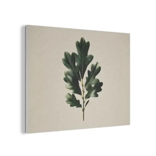 Eikenbladeren - Beige - Groen - Golvende randen PET vilt klein -3d