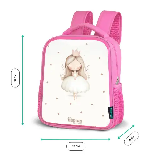 Ballerina prinses tussen beige stippen Kinderrugzak - Roze middel -productfoto_formaten