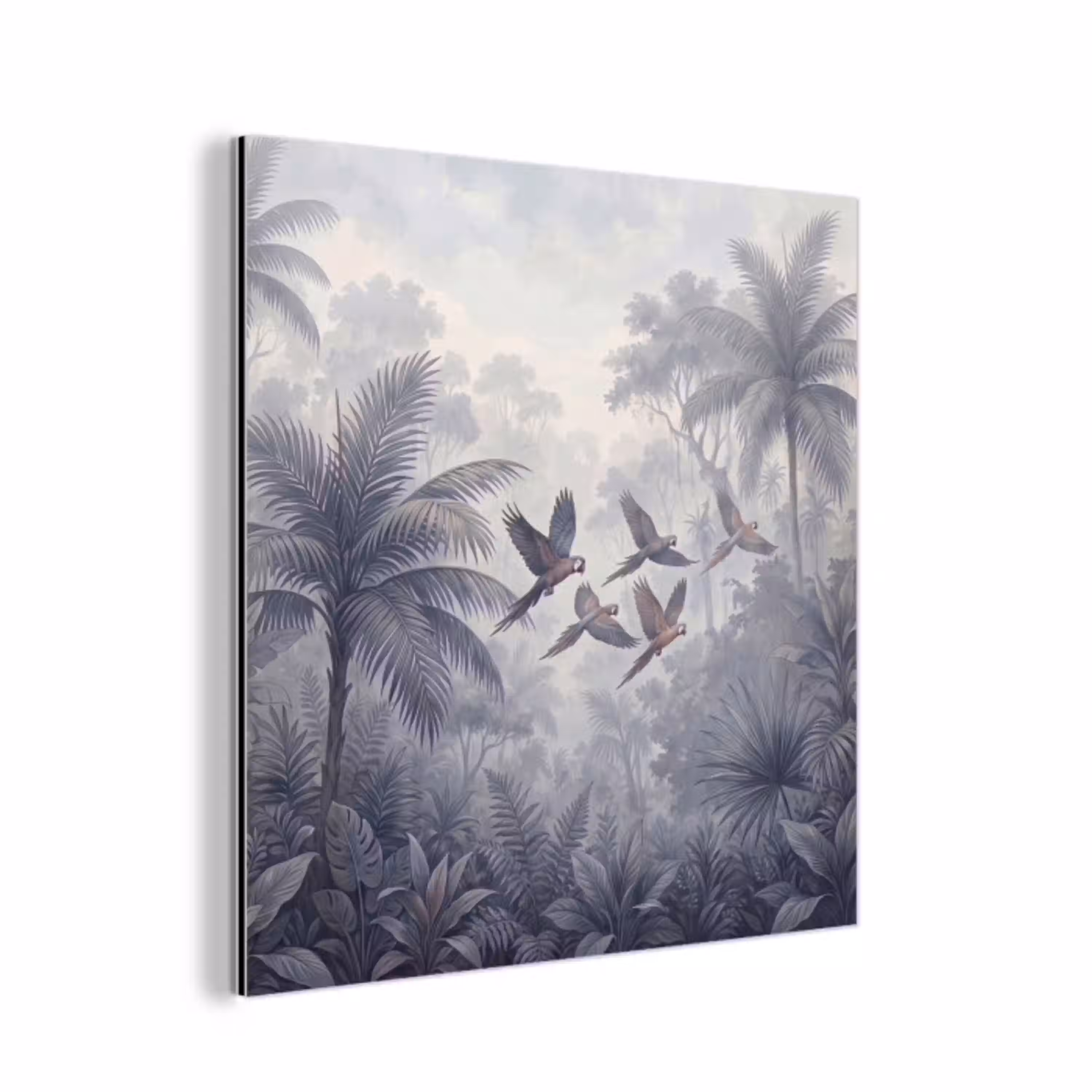 Vogel - Vliegend - Jungle - Vintage - Dieren aluminium wit klein -3d