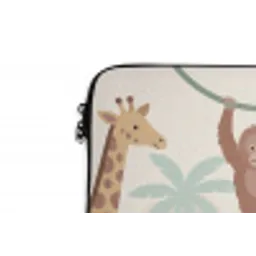 Jungle - Dieren - Groen laptophoes neopreen klein -detail