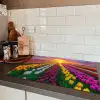 Tulpenveld - Zonsondergang - Kleurrijk Inductie beschermer vinyl 3mm klein -sfeer3