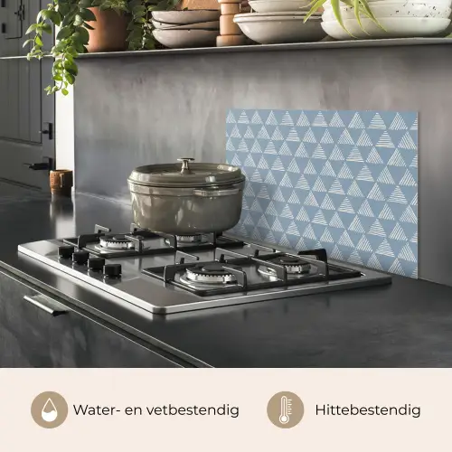 Driehoek - Blauw - Patroon - Strepen keuken achterwand spatscherm klein 900 -usp_NL