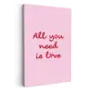 Tekst - Roze - Love - Hart KitchenYeah - Keuken - Canvas klein -3d