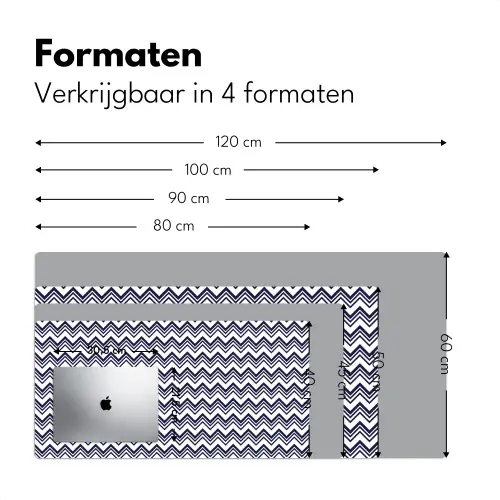 Oceaan - Golven - Blauw - Wit Muismat XXL klein 681 -sfeer5