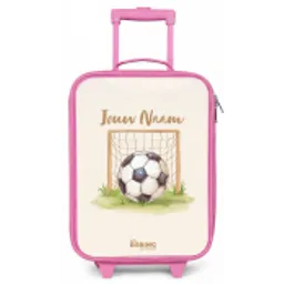 Voetbal in een goal Kinderkoffer - Roze klein -zz3dotto