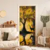 Boom - Verflook - Hert - Natuur - Goud deurposter klein -sfeer2