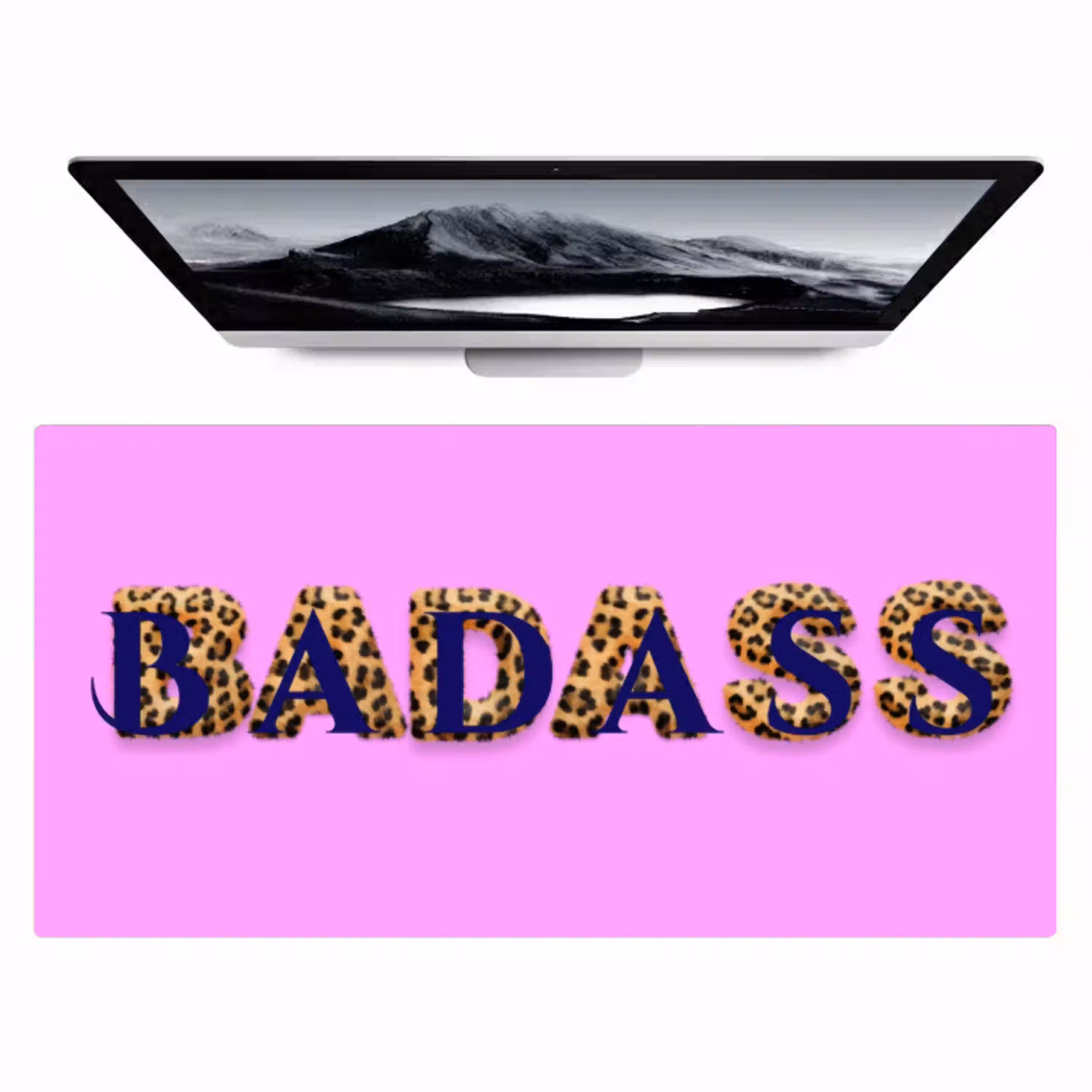 Felroze - Badass - Panterprint - Schaduw Muismat XXL klein -zzz3d