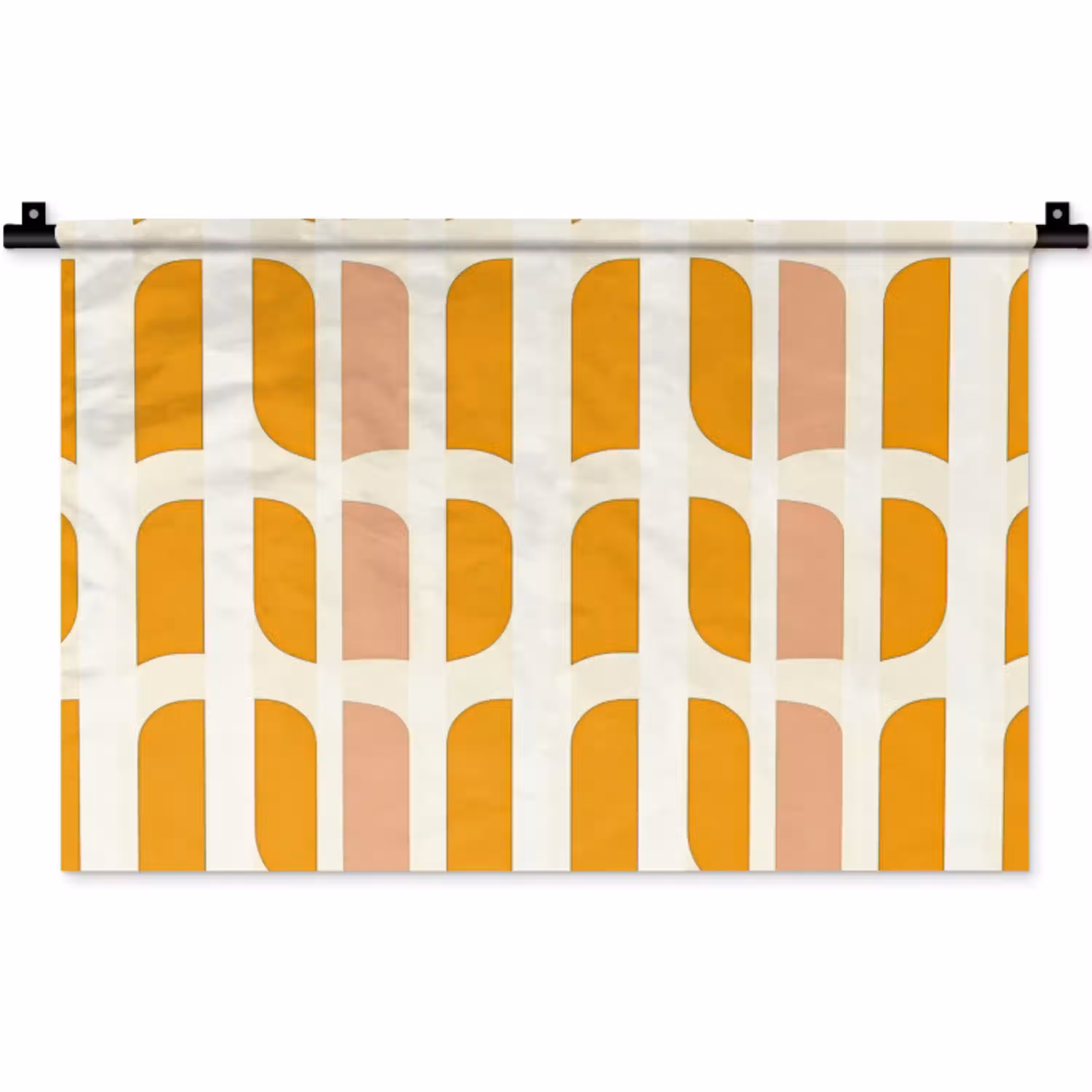 Geometrisch - Patroon - Geel - Roze Wandkleed katoen klein 269 -zz3d