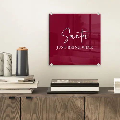 Santa - Wine - Rood - Kerst - Kerstman plexiglas 5mm klein -sfeer1
