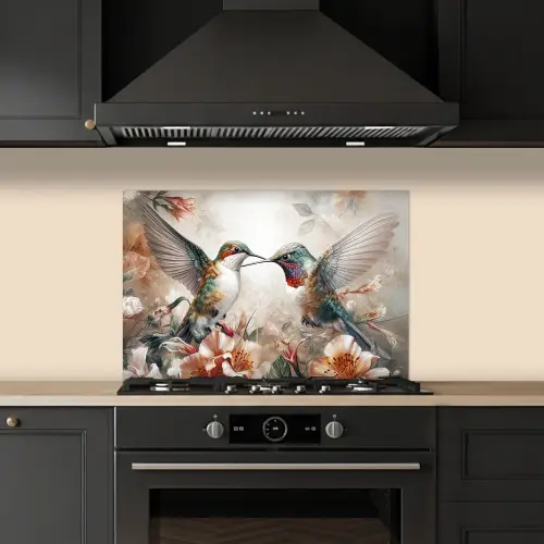 Kolibrie - Vogels - Bloemen - Natuur keuken achterwand spatscherm klein -sfeer1