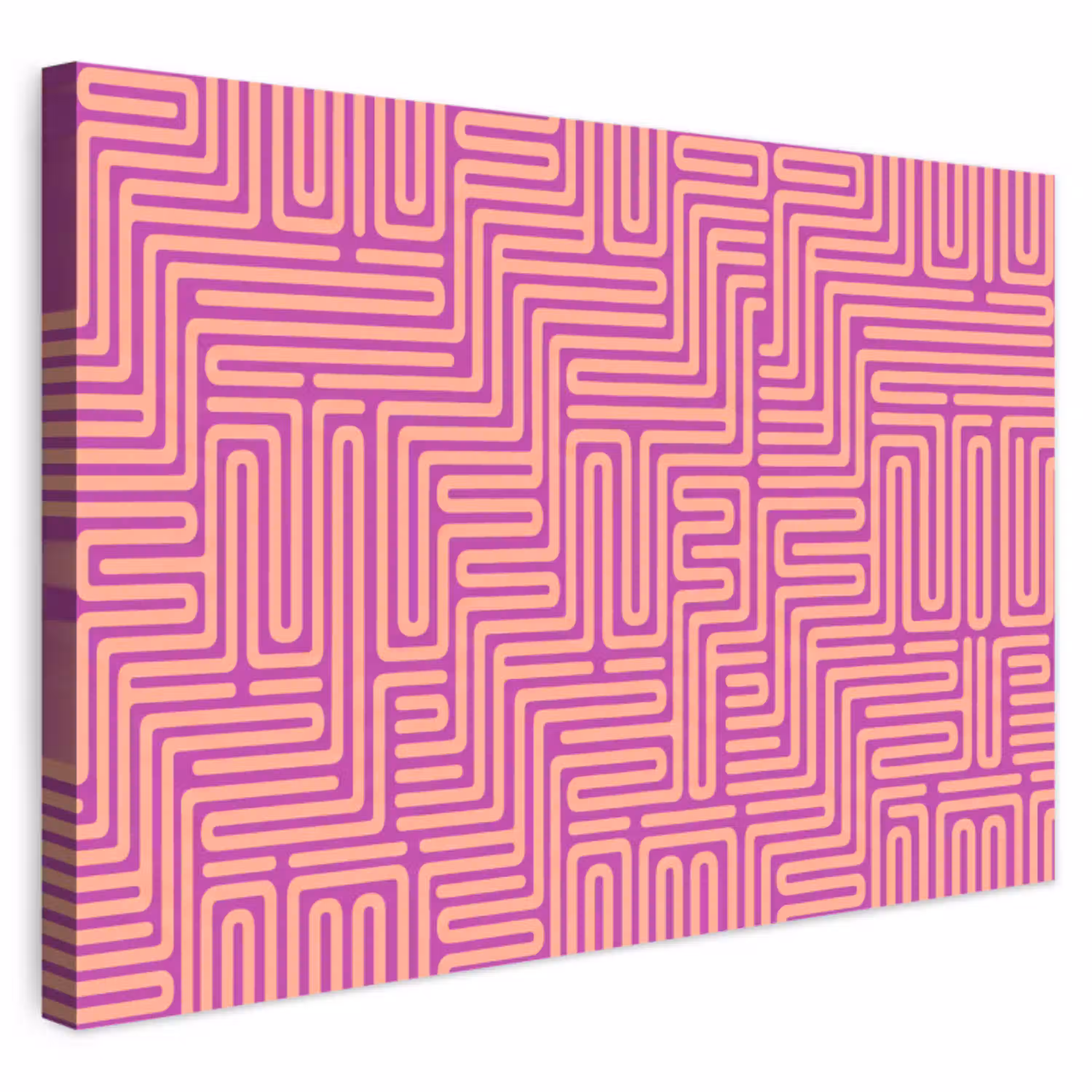 Patroon - Lijnen - Abstract - Modern - Paars Tuinposter op houten frame 2 cm dik klein -3d