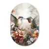 Kolibrie - Vogels - Bloemen - Natuur Wandcirkel Ovaal Forex klein -3d
