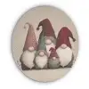 Kabouters - Kerst - Sneeuw - Puntmutsen Akoestische PET Vilt - Rond klein -3d