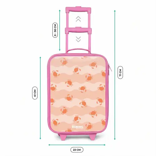 Oranje krabben op golvende achtergrond Kinderkoffer - Roze klein -productfoto_formaten