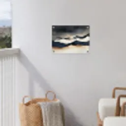 Bergen - Donkerblauw - Landschap tuinposter los doek klein -sfeer8