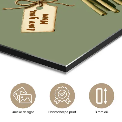 Lint - Boeket - Groen - Quote aluminium wit klein -closeup_NL