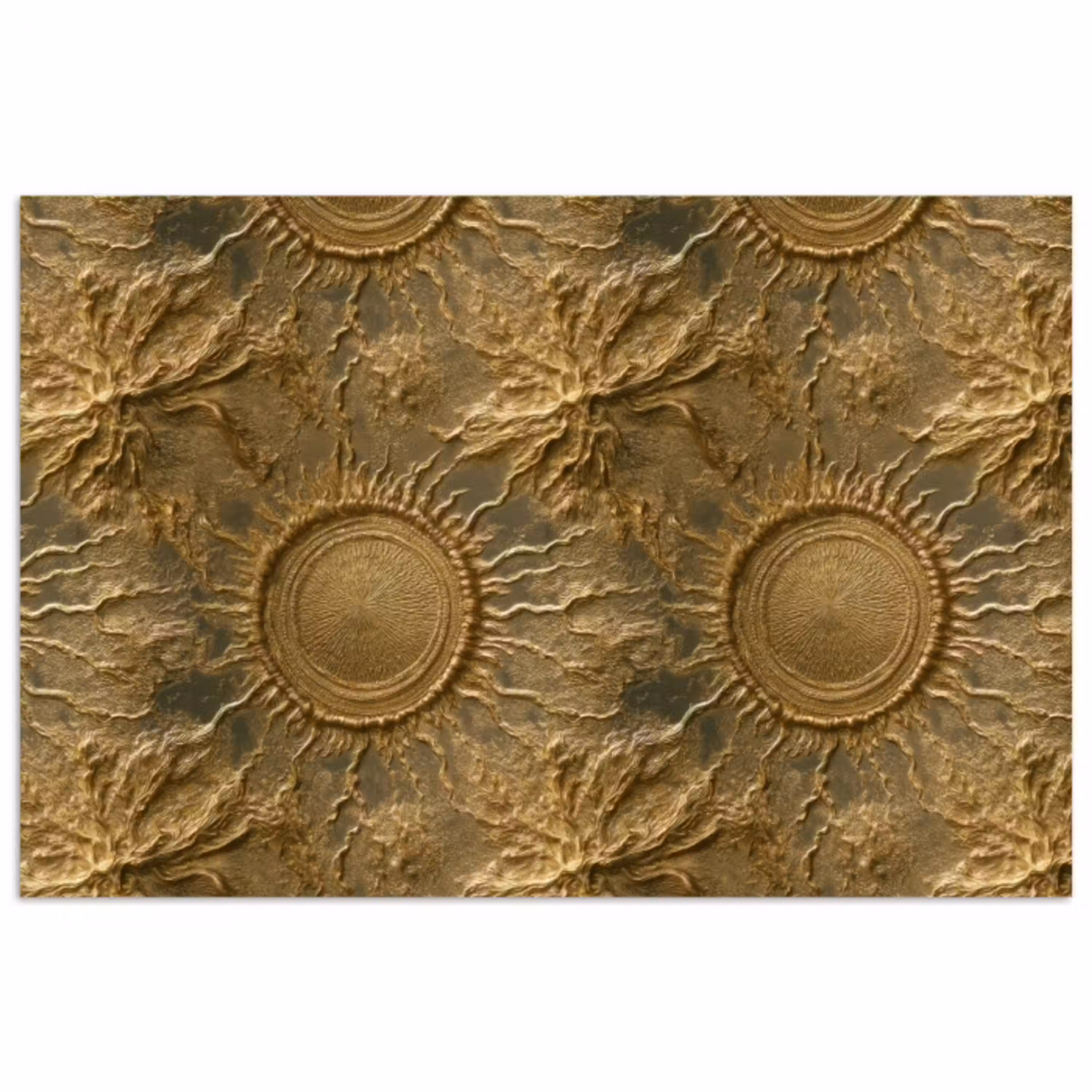 Zon - Reliëf - Antiek - Goud poster papier klein 62 -3d