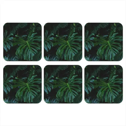 Monstera -  Inductie beschermer - Bladeren - Tropical - Afdekplaat voor kookplaat onderzetter kurk middel -3d