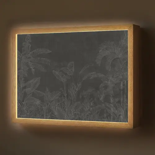 Beton - Patroon - Zwart Light Box met batterij (Wandlamp) middel -z3d_website