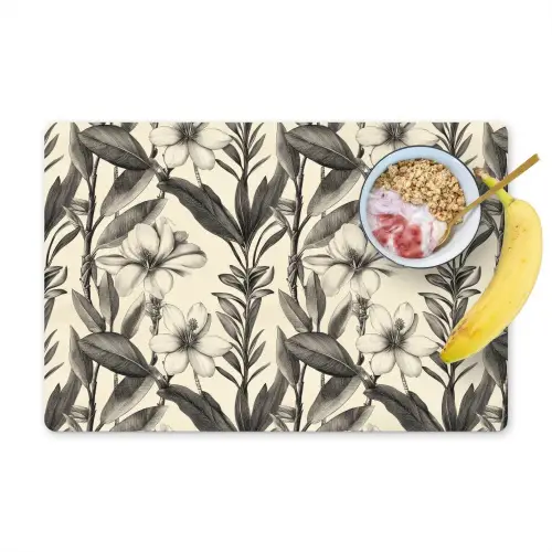 Klassiek - Botanisch - Zwart - Beige Placemat vinyl groot 368 -zzzproduct_Kitchenyeah-website