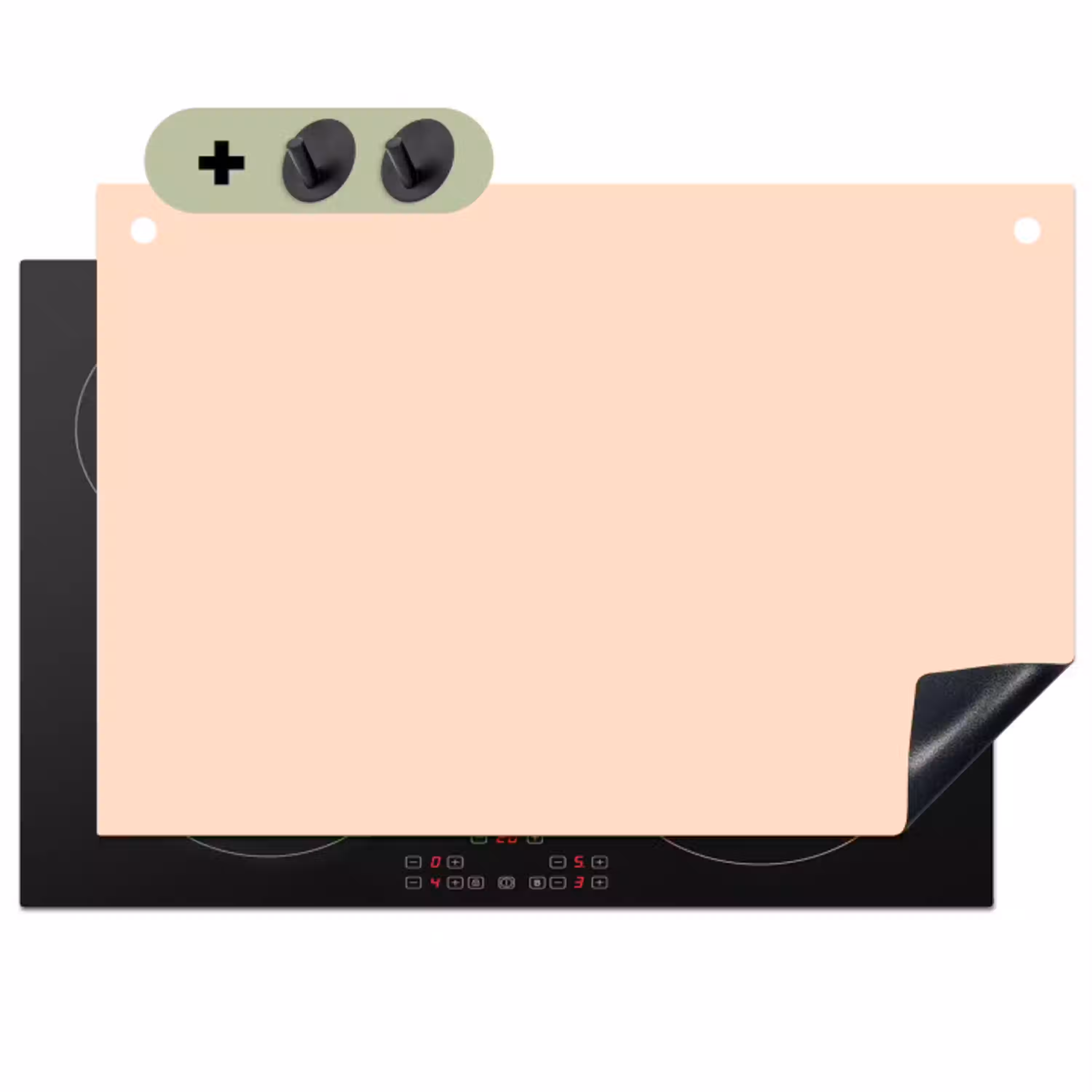 Pale - Peach - Nude Inductie beschemer met haakjes klein 777 -3d