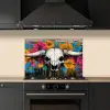 Schedel - Bloemen - Graffiti keuken achterwand spatscherm klein -sfeer1