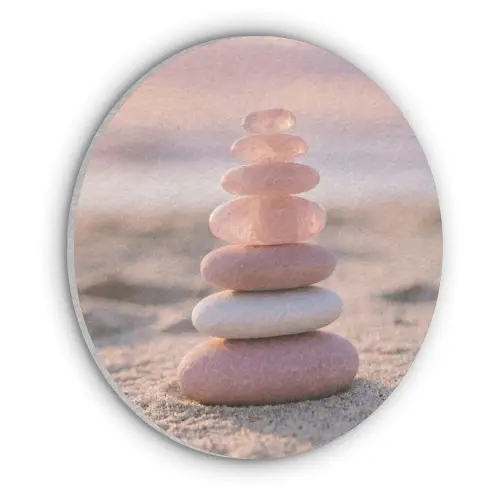 Stenen - Zand - Roze Akoestische PET Vilt - Rond klein -3d