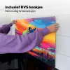Neushoorn - Zonsondergang - Savanna - Kleurrijk Inductie beschemer met haakjes middel -ky-ophangen-nl
