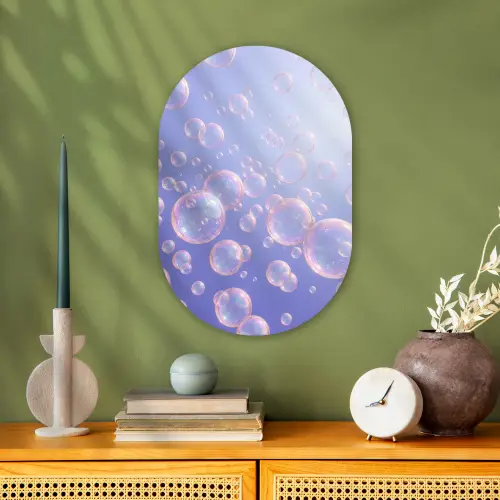 Pastel - Bubbels - Dromerig Wandcirkel Ovaal Forex klein -sfeer2
