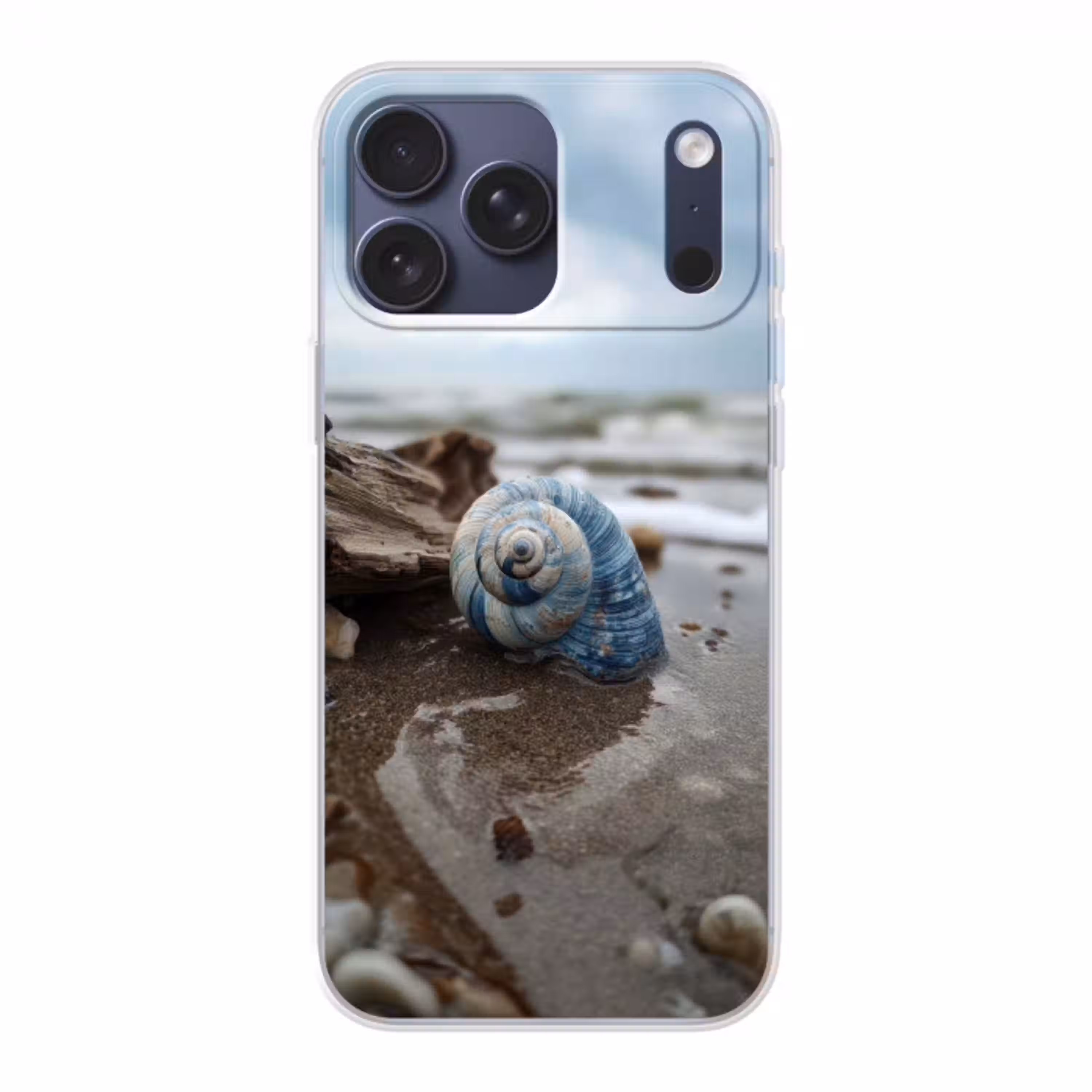 Schelp - Strand - Blauw - Zee Telefoonhoesje iPhone 17 Pro Max klein -3d