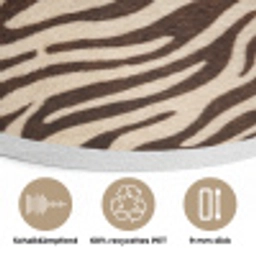 Zebra - Strepen - Bruin Akoestische PET Vilt - Rond klein -closeup_DE