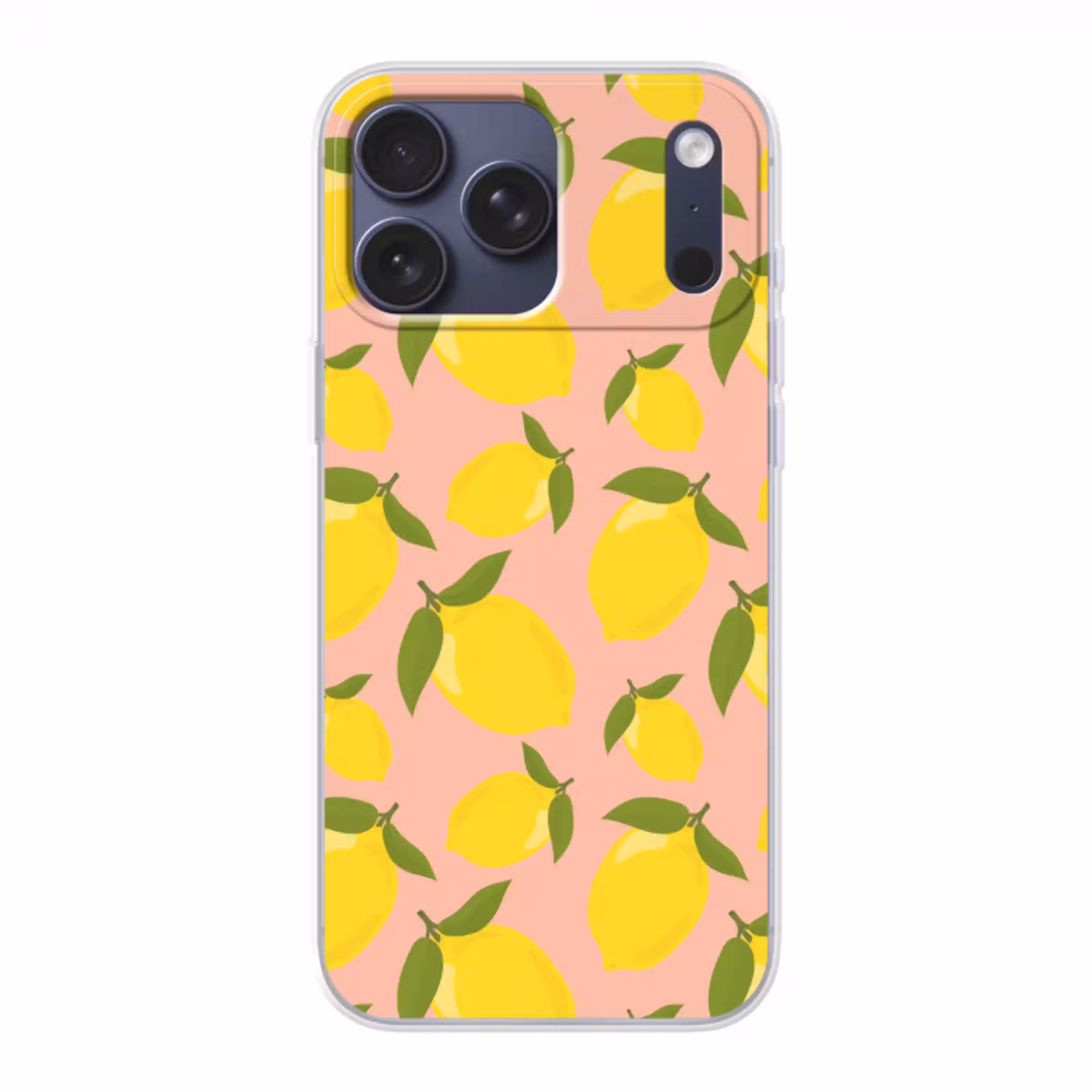 Citroenen - Geel - Roze - Patroon - Vruchten Telefoonhoesje iPhone 17 Pro Max klein -3d